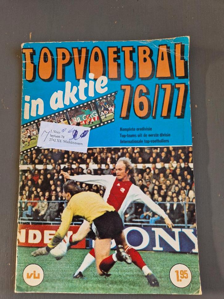 vanderhout topvoetbal 76/77, Verzamelen, Sportartikelen en Voetbal, Gebruikt, Poster, Plaatje of Sticker, Overige binnenlandse clubs