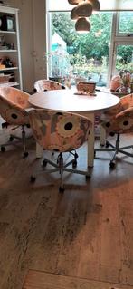 Ronde zwaar eiken eettafel 120 cm., Huis en Inrichting, Tafels | Eettafels, Ophalen, Gebruikt, Rond, Vier personen