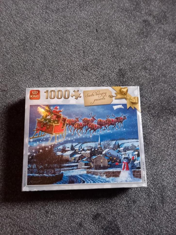 King Puzzel 1000 stukjes - Kerst thema - Nieuw, Hobby en Vrije tijd, Denksport en Puzzels, Nieuw, Legpuzzel, 500 t/m 1500 stukjes
