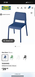 Teodores stoel IKEA blauw, Huis en Inrichting, Stoelen, Ophalen, Blauw, Zo goed als nieuw, Vier