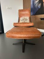 Shabbie Fauteuil met Voetenbank, Huis en Inrichting, Fauteuils, Ophalen of Verzenden, Gebruikt, Leer, 75 tot 100 cm