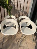 4 design eetkamerstoelen, Huis en Inrichting, Stoelen, Ophalen, Kunststof, Gebruikt, Wit