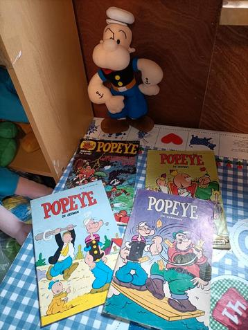 Popeye knuffel 30 cm groot + oude stripbladen beschikbaar voor biedingen