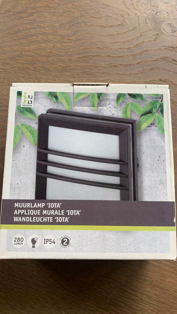 Nieuwe Intratuin Lota Muurlamp buiten, Tuin en Terras, Buitenverlichting, Nieuw, Wandlamp, Aluminium, Minder dan 50 watt, Netvoeding