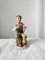 Vintage Porseleinen Beeldje - Man met Viool, Ophalen of Verzenden