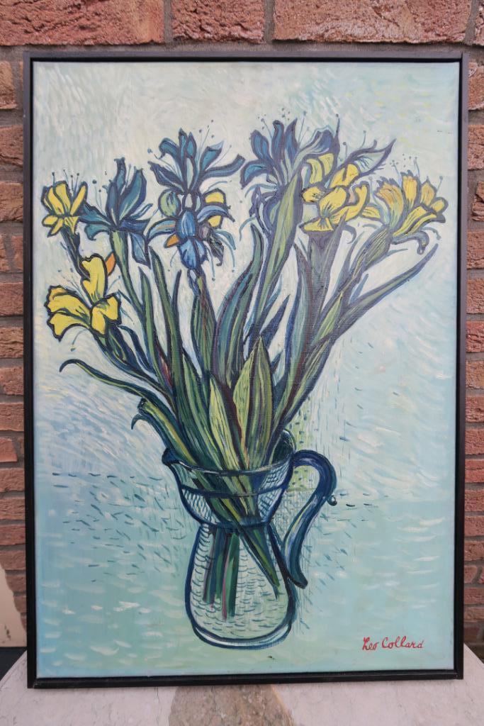 "Irissen" door Leo Collard, Antiek en Kunst, Kunst | Schilderijen | Modern, Ophalen