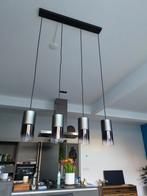 Moderne hanglamp met vier glazen cilinders, Ophalen, Gebruikt, Glas, Modern