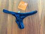 lycra nylon herenstring, shiny, blauw, maat L, Kleding | Heren, Ondergoed, Ophalen of Verzenden, Blauw, Slip