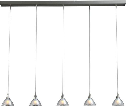 Hanglamp Caterina RVS, Huis en Inrichting, Lampen | Hanglampen, Zo goed als nieuw, Glas, Metaal, Overige materialen, Ophalen of Verzenden