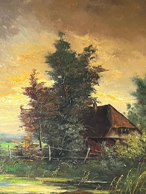 GJ Ernens, boerenhoeve in landelijke omgeving, Antiek en Kunst, Kunst | Schilderijen | Klassiek, Ophalen