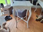 Wit Bijzettafeltje brocante, Huis en Inrichting, Ophalen, Minder dan 55 cm, Gebruikt, Vierkant