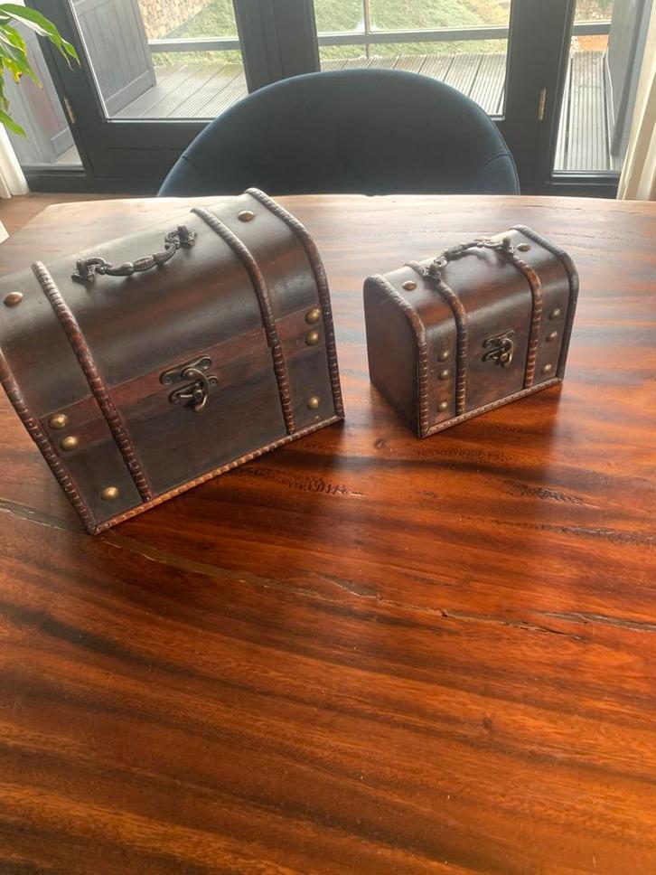 Schatkistjes (hout first dates), Huis en Inrichting, Woonaccessoires | Kisten, Zo goed als nieuw, Minder dan 50 cm, Minder dan 50 cm