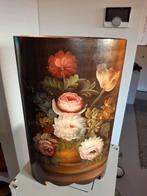 Oude handbeschilderde paraplubak - floraal decor, Ophalen of Verzenden