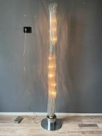 Vloerlamp, staande lamp van metaal en glas, Huis en Inrichting, Lampen | Vloerlampen, Ophalen, Gebruikt, Metaal, 150 tot 200 cm