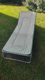 Vintage ligbed stretcher wit groen, Ophalen of Verzenden, Gebruikt, Overige materialen, Verstelbaar