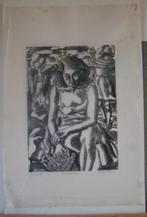 Hubert Bekman unframed "Memento Mori" inkt ets tekening NHS, Ophalen of Verzenden