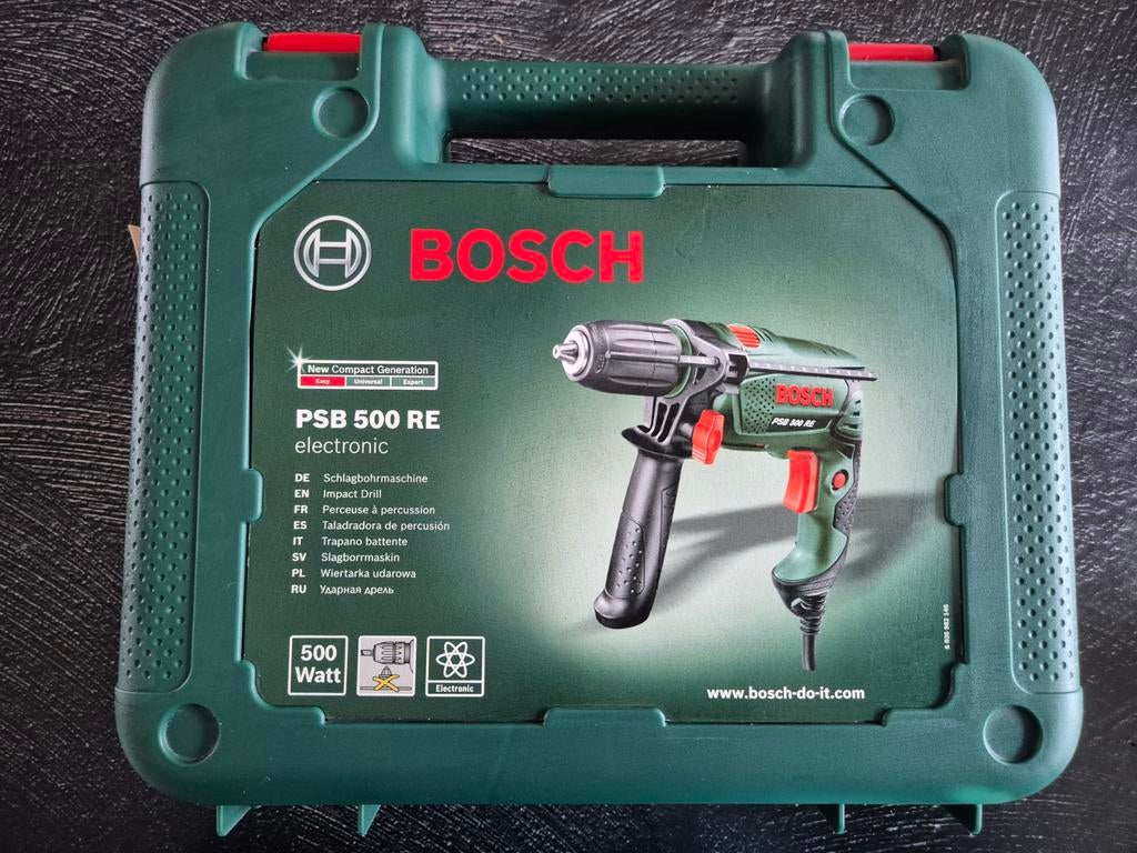 Bosch PSB 500 RE Boormachine in opbergkoffer, Boormachine, Ophalen of Verzenden, Zo goed als nieuw, Variabele snelheid