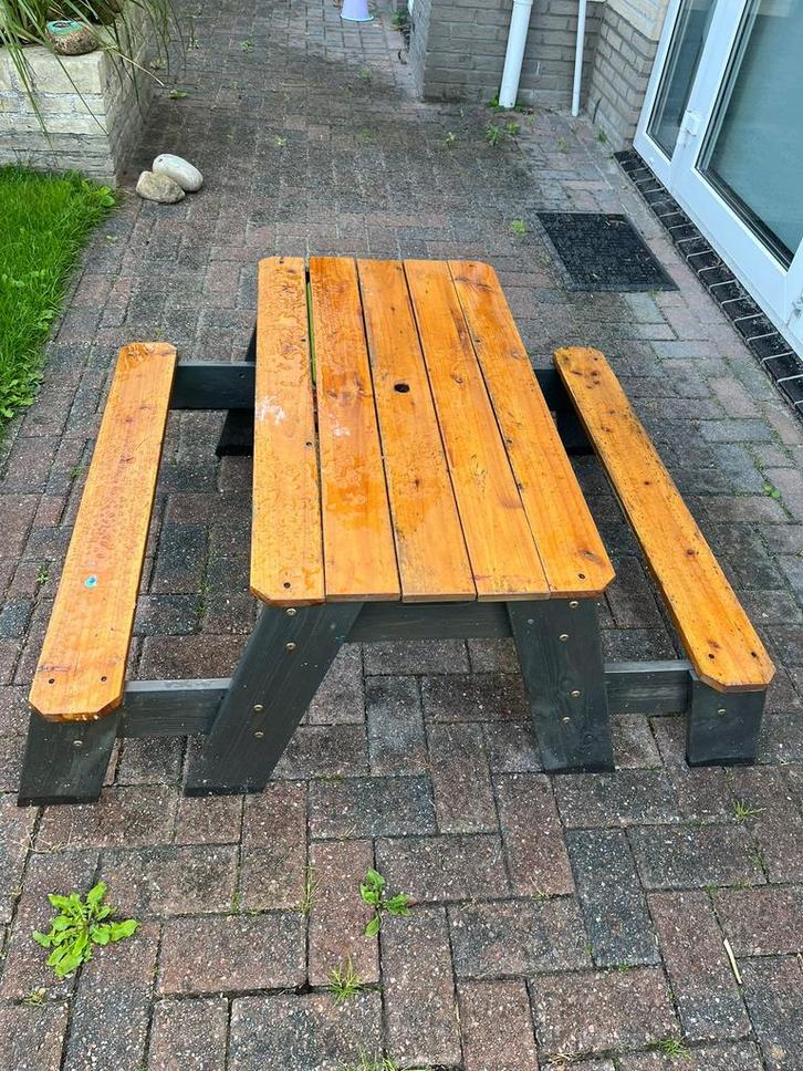 Picknicktafeltje voor kindjes, Tuin en Terras, Picknicktafels, Gebruikt, Rechthoekig, Hout, Kinderpicknicktafel, Ophalen