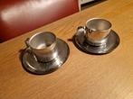 2 vintage Rvs espresso kopjes van italwaber, Huis en Inrichting, Overige materialen, Gebruikt, Ophalen of Verzenden, Overige stijlen