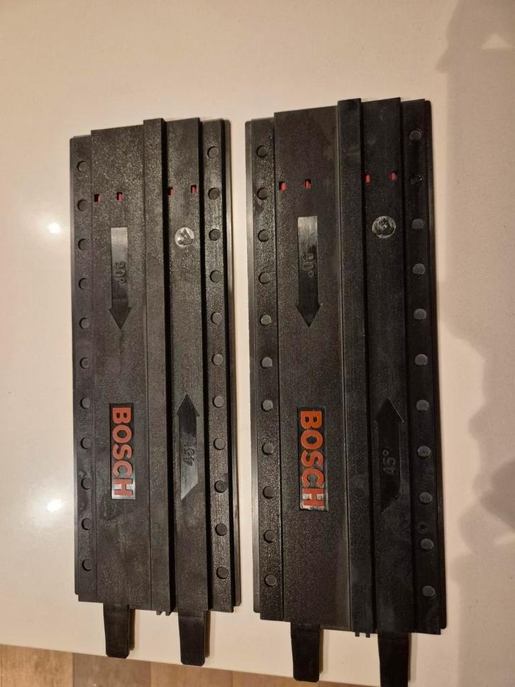 Bosch geleiderail 2x 350mm, Doe-het-zelf en Verbouw, Gereedschap | Zaagmachines, Zo goed als nieuw, Invalzaag, 1200 watt of meer