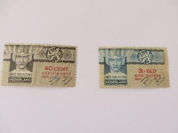 Omzetbelasting zegel 1927 en 1937 beschikbaar voor biedingen