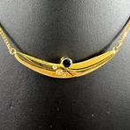 Gouden Ketting | 18k* | 6,64g | saffier+briljant | 386126, Sieraden, Tassen en Uiterlijk, Gebruikt, Ophalen of Verzenden, Met edelsteen
