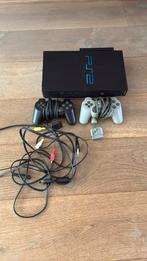 PlayStation 2, Spelcomputers en Games, Zwart, Met 2 controllers, Ophalen of Verzenden, Zo goed als nieuw