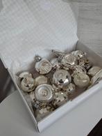20 Vintage zilverkleurige kerstballen van glas, Ophalen of Verzenden