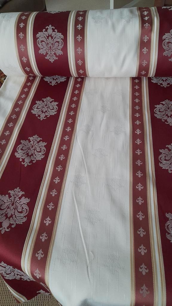 Grote Rol Overgordijnstof Beige/Terra - 22m, Hobby en Vrije tijd, Stoffen en Lappen, Zo goed als nieuw, Polyester, 120 cm of meer