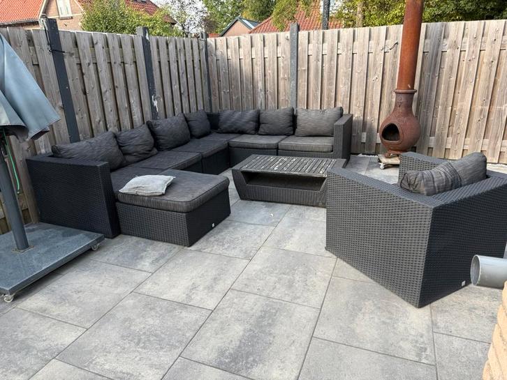 Loungeset met kussen, Tuin en Terras, Tuinsets en Loungesets, Gebruikt, Hocker, Ophalen