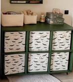 Groene MDF vakkenkast incl. manden, Huis en Inrichting, Ophalen, 100 tot 150 cm, 5 laden of meer, 100 tot 150 cm