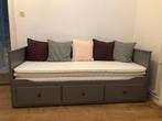 Ikea Hemnes bed uitschuifbaar (incl. 2 orig. matrassen), Ophalen, Tweepersoons, Zo goed als nieuw, 80 cm