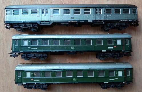Drie Märklin metalen rijtuigen DB. Oa de Silberlinge. Netjes, Hobby en Vrije tijd, Modeltreinen | H0, Gebruikt, Wagon, Wisselstroom