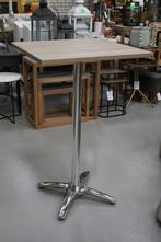9 x vierkante bartafel statafel aluminium houtlook horeca, Ophalen, Zo goed als nieuw, Metaal