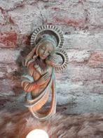 Oude brocante muurhanger Maria met Jezus, Ophalen of Verzenden