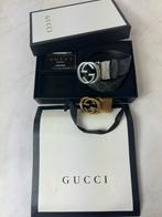 Gucci Riem 105cm - Twee Kleuren, Kleding | Heren, Zo goed als nieuw, Riem of Ceintuur, Echt leder, Zwart