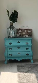 Ibizablauwe buikkast Ladekast, Ophalen, Minder dan 50 cm, Gebruikt, 3 of 4 laden