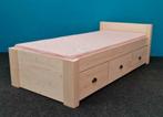 Massief houten bed met 3 laden, Ophalen of Verzenden, Nieuw, 180 cm of meer, 85 tot 100 cm