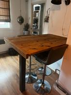 Massieve steigerhouten bartafel / eettafel, Huis en Inrichting, Tafels | Eettafels, Ophalen, 200 cm of meer, 50 tot 100 cm, Zo goed als nieuw