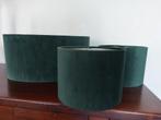 Set van 3 groene lampenkappen - Velvet, Huis en Inrichting, Lampen | Lampenkappen, Ophalen, Gebruikt, Rond, Modern