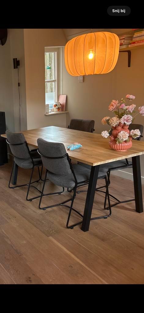 Eetkamer stoelen, Huis en Inrichting, Stoelen, Zo goed als nieuw, Vier, Stof, Grijs, Ophalen