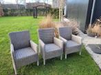 3 gebruikte Beach 7 Club tuinstoelen wit wicker, Ophalen of Verzenden, Gebruikt, Wicker