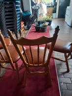 6 houten stoelen met skai bekleding, Huis en Inrichting, Stoelen, Vijf, Zes of meer stoelen, Ophalen of Verzenden, Hout, Zo goed als nieuw