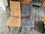 6 eetkamerstoelen suede look, Huis en Inrichting, Stoelen, Ophalen, Zo goed als nieuw, Bruin, Drie