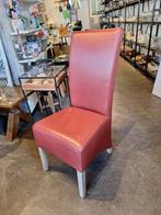 Set van 6 leren eetkamerstoelen in zo goed als nieuw staat, Huis en Inrichting, Stoelen, Ophalen, Klassiek, Onbekend, Hout