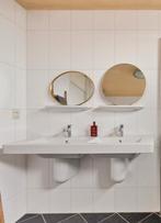 Dubbel wastafel met Hans Grohe kranen, Huis en Inrichting, Badkamer | Badkamermeubels, Ophalen, Gebruikt, 100 tot 150 cm, Minder dan 100 cm