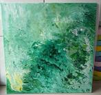 Schilderij 100x100 cm - Abstract Groen, Antiek en Kunst, Kunst | Schilderijen | Abstract, Ophalen