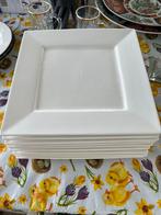 9 grote witte vierkante borden, Huis en Inrichting, Keuken | Servies, Bord(en), Gebruikt, Ophalen of Verzenden