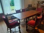 Antieke tafel/ 6 stoelen canapee rood fluweel Vintage, Ophalen of Verzenden