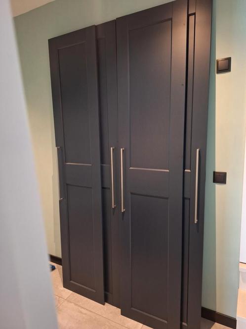 6 Ikea Grimo  kastdeuren, mat blauw, 230x50cm, Huis en Inrichting, Kasten | Kledingkasten, Zo goed als nieuw, 200 cm of meer, 50 tot 100 cm